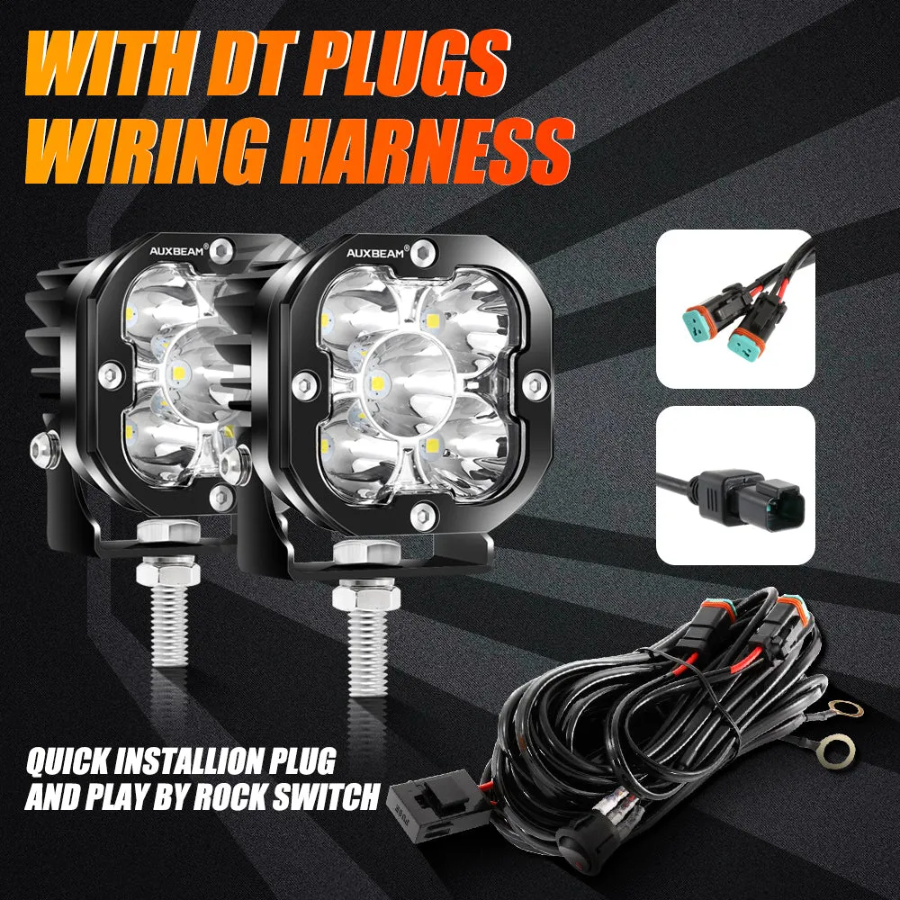 XP-ULTRA Series 3 Inch 80W 9600LM LED Pods Lights White&Amber