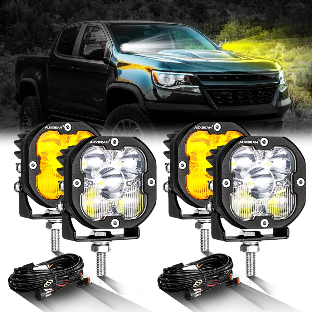XP-ULTRA Series 3 Inch 80W 9600LM LED Pods Lights White&Amber