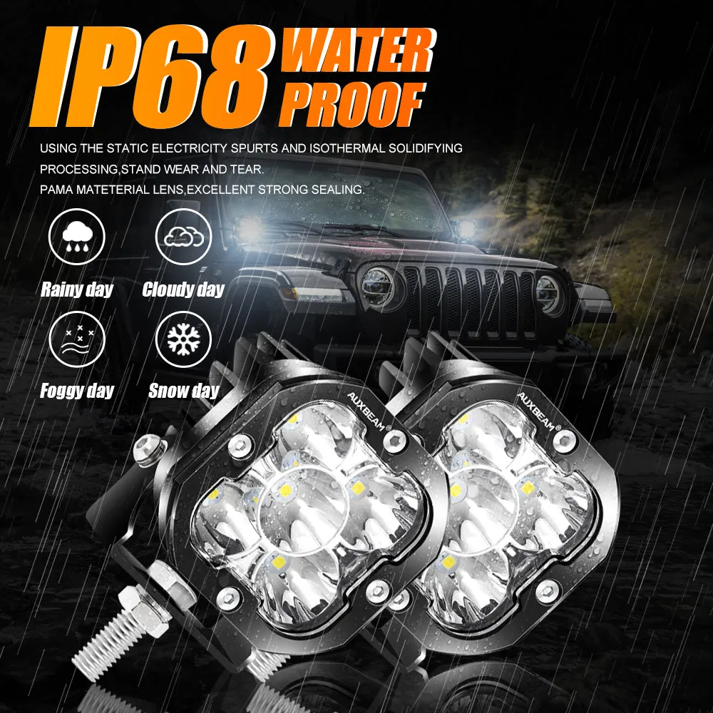 XP-ULTRA Series 3 Inch 80W 9600LM LED Pods Lights White&Amber
