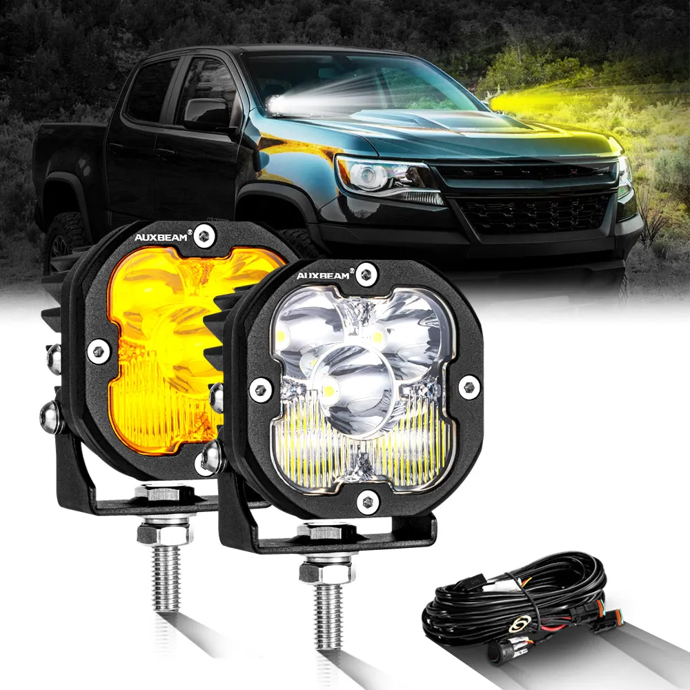 XP-ULTRA Series 3 Inch 80W 9600LM LED Pods Lights White&Amber